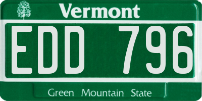 VT license plate EDD796