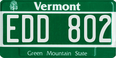 VT license plate EDD802