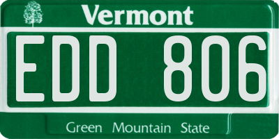 VT license plate EDD806