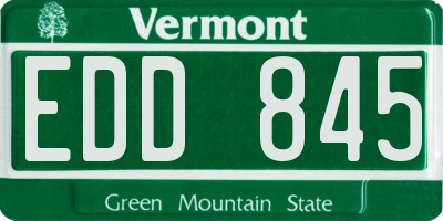 VT license plate EDD845