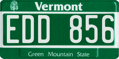 VT license plate EDD856