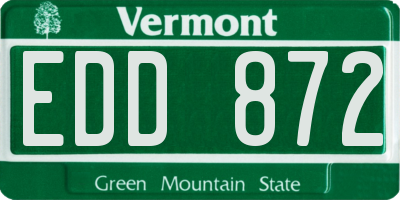 VT license plate EDD872