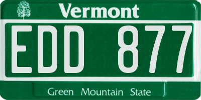 VT license plate EDD877