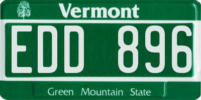 VT license plate EDD896