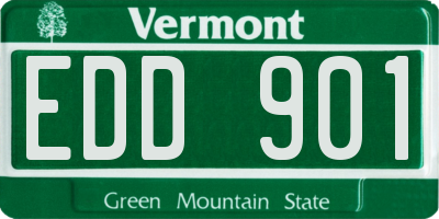 VT license plate EDD901