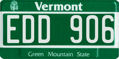 VT license plate EDD906