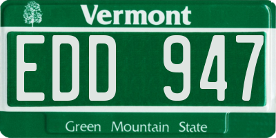 VT license plate EDD947