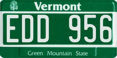 VT license plate EDD956