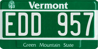 VT license plate EDD957