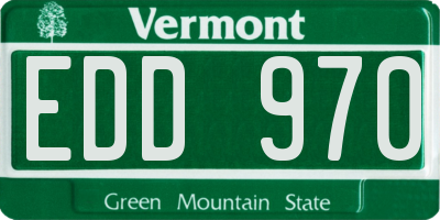 VT license plate EDD970