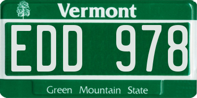 VT license plate EDD978
