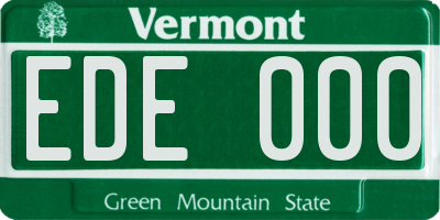 VT license plate EDE000