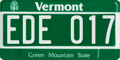 VT license plate EDE017