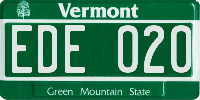 VT license plate EDE020