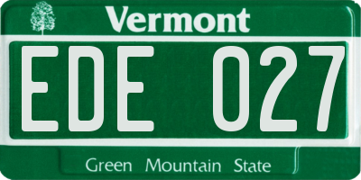 VT license plate EDE027