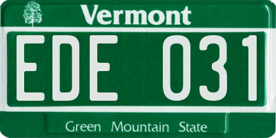 VT license plate EDE031