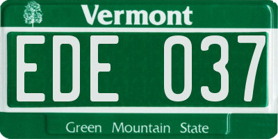 VT license plate EDE037