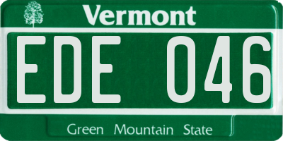 VT license plate EDE046