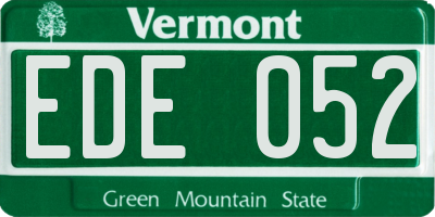 VT license plate EDE052