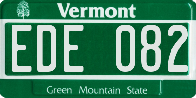 VT license plate EDE082