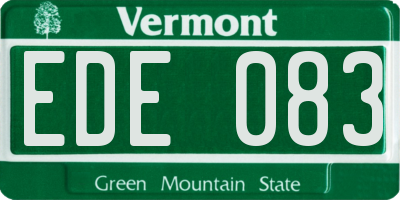VT license plate EDE083