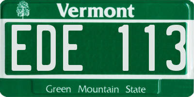 VT license plate EDE113