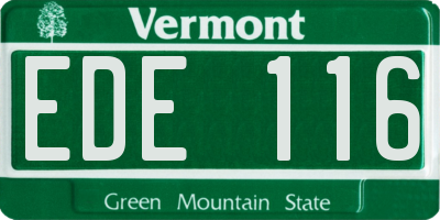 VT license plate EDE116