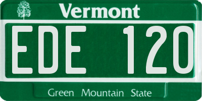 VT license plate EDE120