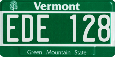 VT license plate EDE128