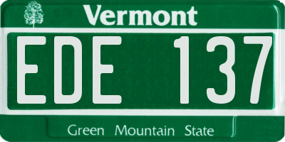 VT license plate EDE137