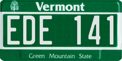 VT license plate EDE141