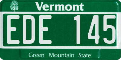 VT license plate EDE145