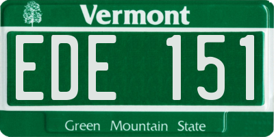 VT license plate EDE151
