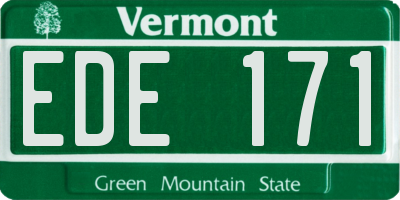 VT license plate EDE171