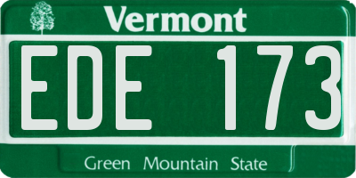 VT license plate EDE173