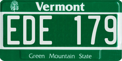 VT license plate EDE179