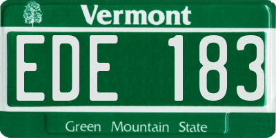 VT license plate EDE183