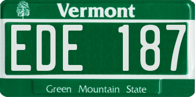 VT license plate EDE187