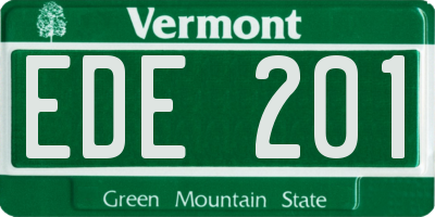 VT license plate EDE201