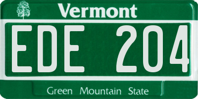 VT license plate EDE204