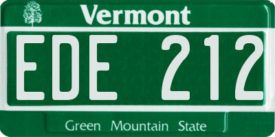 VT license plate EDE212