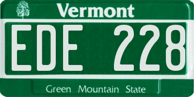 VT license plate EDE228