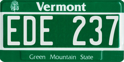 VT license plate EDE237