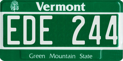 VT license plate EDE244
