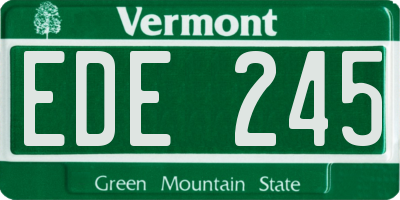 VT license plate EDE245