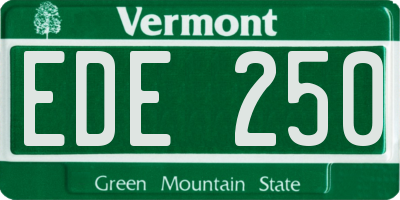 VT license plate EDE250