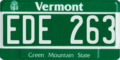 VT license plate EDE263