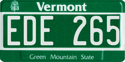 VT license plate EDE265