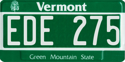 VT license plate EDE275
