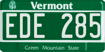 VT license plate EDE285
